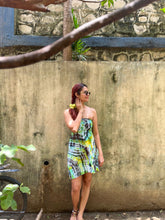 Load image into Gallery viewer, Green with Envy Off Shoulder Tie Dye Dress