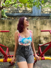 Load image into Gallery viewer, Rainbow Drip Ribbed Tie Dye Crop Top