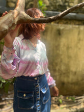 Load image into Gallery viewer, Blush & Bloom Tie Dye Satin Shirt