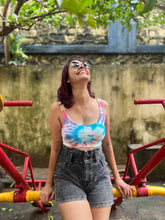 Load image into Gallery viewer, Rainbow Drip Ribbed Tie Dye Crop Top