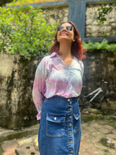 Load image into Gallery viewer, Blush & Bloom Tie Dye Satin Shirt