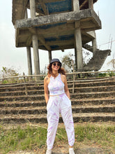 Load image into Gallery viewer, Lavender Lounge Look Tie Dye Ribbed Crop Top Coord Set