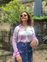 Load image into Gallery viewer, Blush & Bloom Tie Dye Satin Shirt
