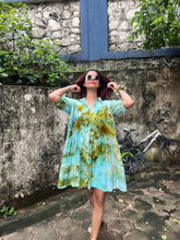Load image into Gallery viewer, Tri-Tone Tie Dye Shirt Dress