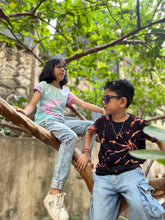 Load image into Gallery viewer, Dark Night Dream Tie Dye T shirt for Girls and Boys