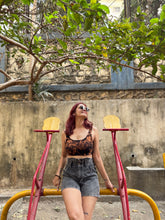 Load image into Gallery viewer, Electric Storm Ribbed Tie Dye Crop Top