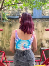 Load image into Gallery viewer, Rainbow Drip Ribbed Tie Dye Crop Top