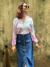 Load image into Gallery viewer, Blush & Bloom Tie Dye Satin Shirt