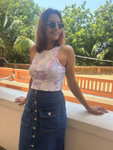 Load image into Gallery viewer, Pastel Paradise Ribbed Racerback Tie Dye Crop Top