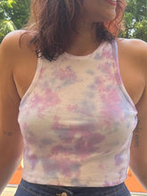 Load image into Gallery viewer, Pastel Paradise Ribbed Racerback Tie Dye Crop Top
