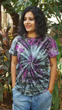 Load image into Gallery viewer, Dual Spiral Multi Colored Reverse Tie Dye T shirt