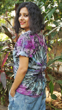 Load image into Gallery viewer, Dual Spiral Multi Colored Reverse Tie Dye T shirt