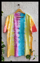 Load image into Gallery viewer, Vertical Blast of Colors Tie Dye T shirt