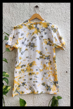 Load image into Gallery viewer, Amber Yellow & Charcoal Black Crumple Tie Dye T shirt