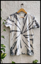 Load image into Gallery viewer, Single Charcoal Black Swirl Tie Dye T shirt