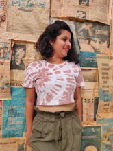 Load image into Gallery viewer, Chocolate Brown Side Spiral Tie Dye Crop Top