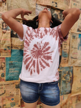 Load image into Gallery viewer, Chocolate Brown Half Spiral Tie Dye T shirt