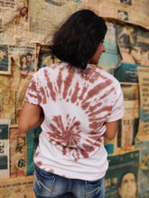 Load image into Gallery viewer, Chocolate Brown Half Spiral Tie Dye T shirt