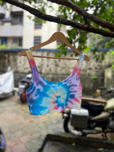 Load image into Gallery viewer, Rainbow Drip Ribbed Tie Dye Crop Top
