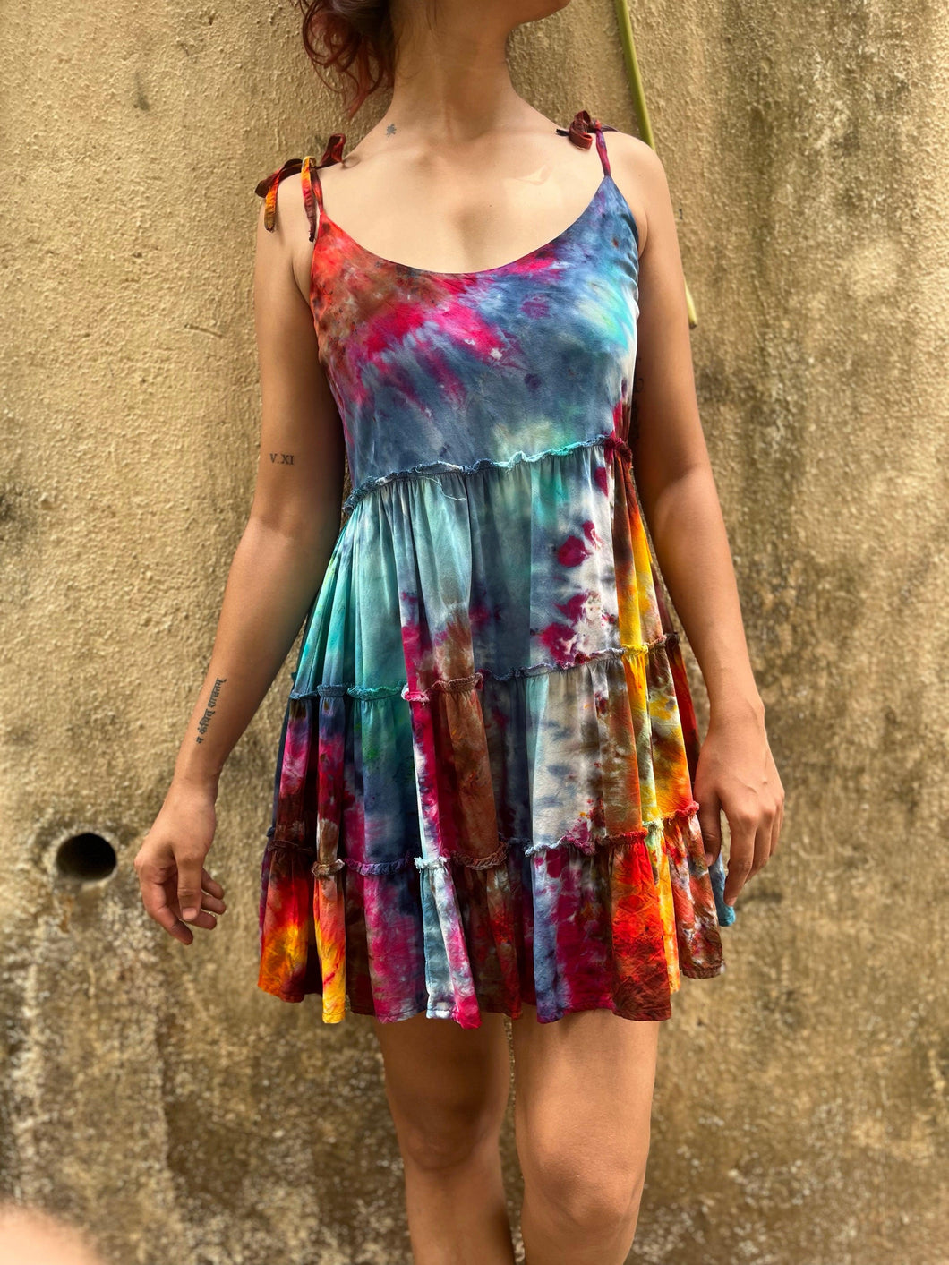 Flowy Colourful Tie Dye Dress