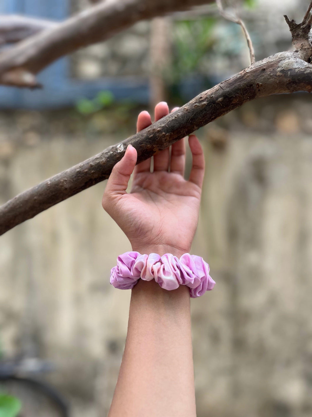 Lilac with Peachy Tint Tie Dye Scrunchie