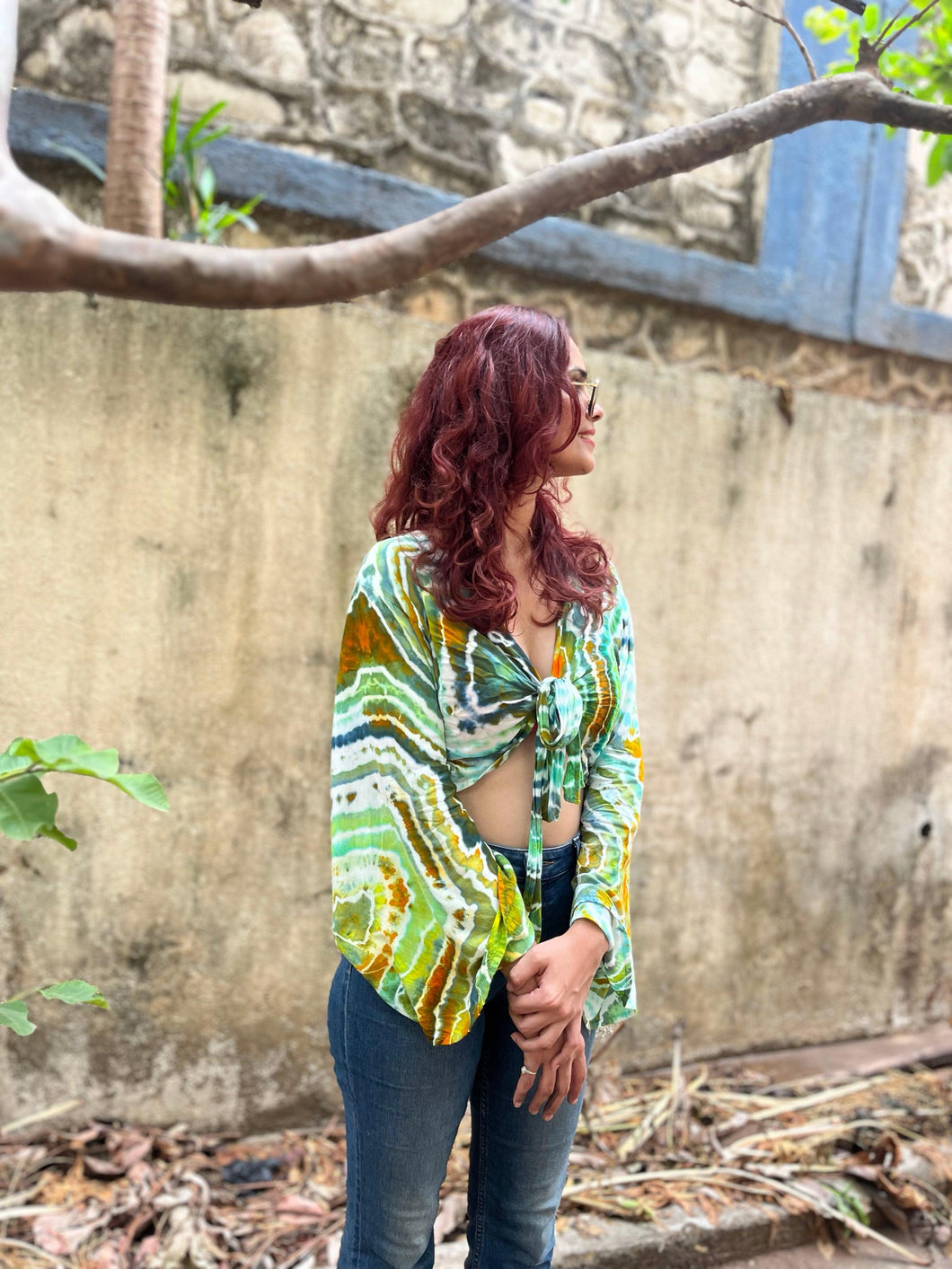 Into the Green Tie Dye Blouse