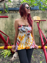 Load image into Gallery viewer, Autumn Sunset Tie Dye Off Shoulder Top
