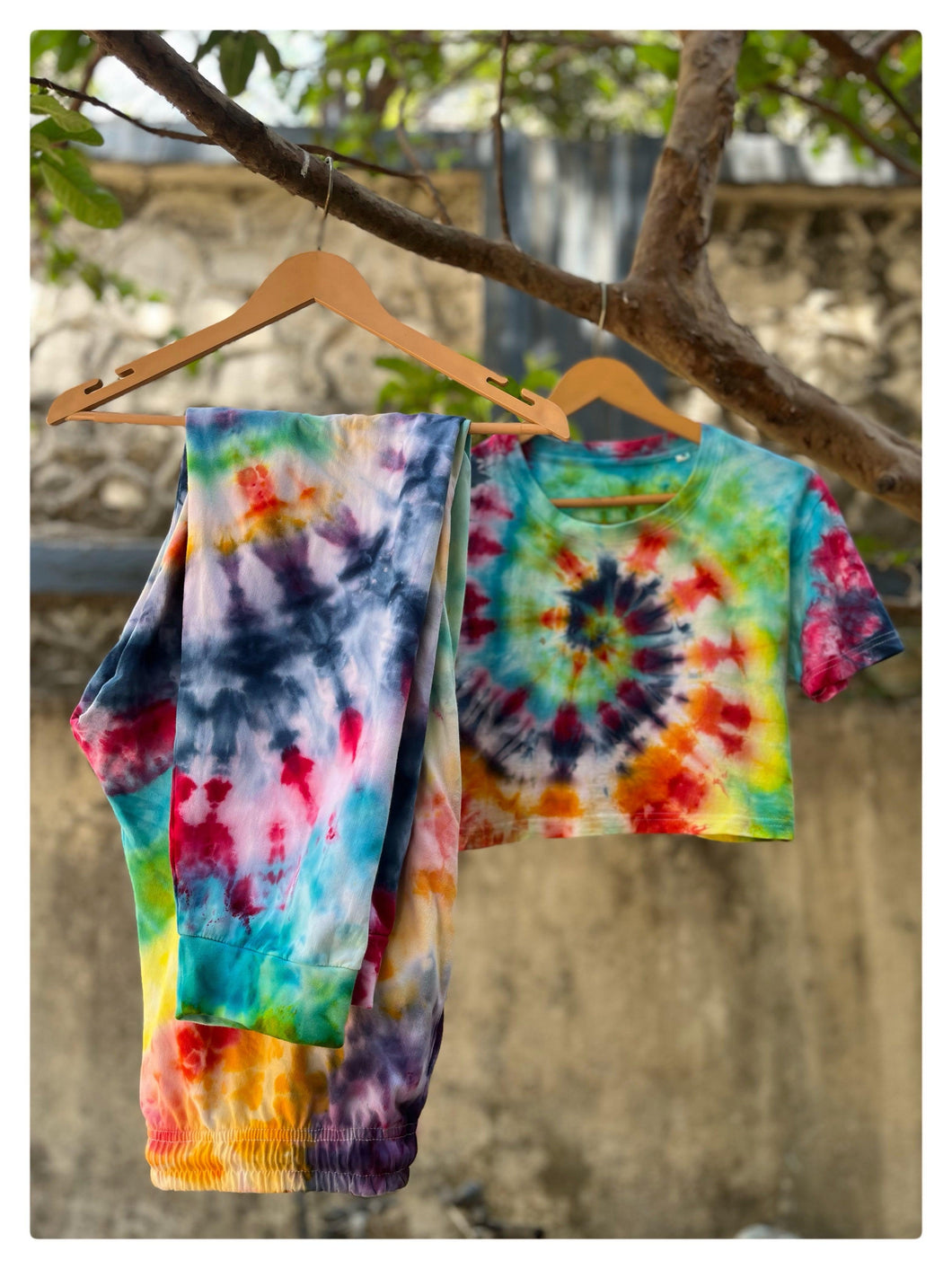 Color Pop Crop Top Tie Dye Coord Set