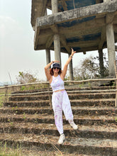 Load image into Gallery viewer, Lavender Lounge Look Tie Dye Ribbed Crop Top Coord Set
