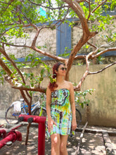 Load image into Gallery viewer, Green with Envy Off Shoulder Tie Dye Dress
