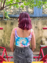 Load image into Gallery viewer, Rainbow Drip Ribbed Tie Dye Crop Top
