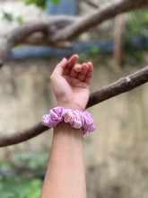 Load image into Gallery viewer, Lilac with Peachy Tint Tie Dye Scrunchie
