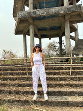 Load image into Gallery viewer, Lavender Lounge Look Tie Dye Ribbed Crop Top Coord Set
