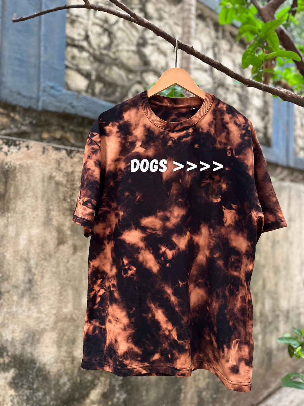 Dogs >>>> – Oversized Tie-Dye Cotton T-Shirt | Unisex Streetwear India
