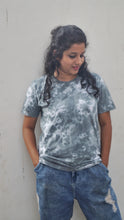 Load image into Gallery viewer, Charcoal Black Crumple Tie Dye T Shirt
