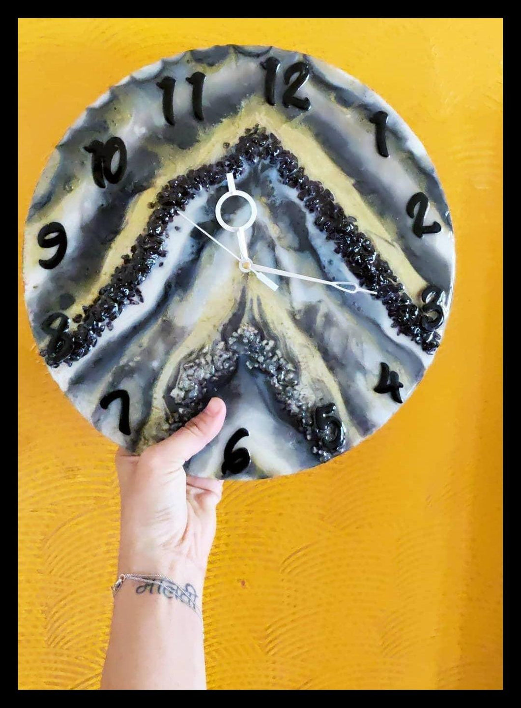 Subtle Geode Resin Wall Clock