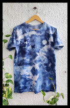 Load image into Gallery viewer, Splashy Navy Blue Tie Dye T shirt
