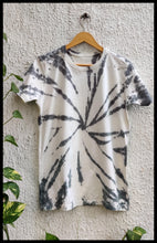 Load image into Gallery viewer, Single Charcoal Black Swirl Tie Dye T shirt
