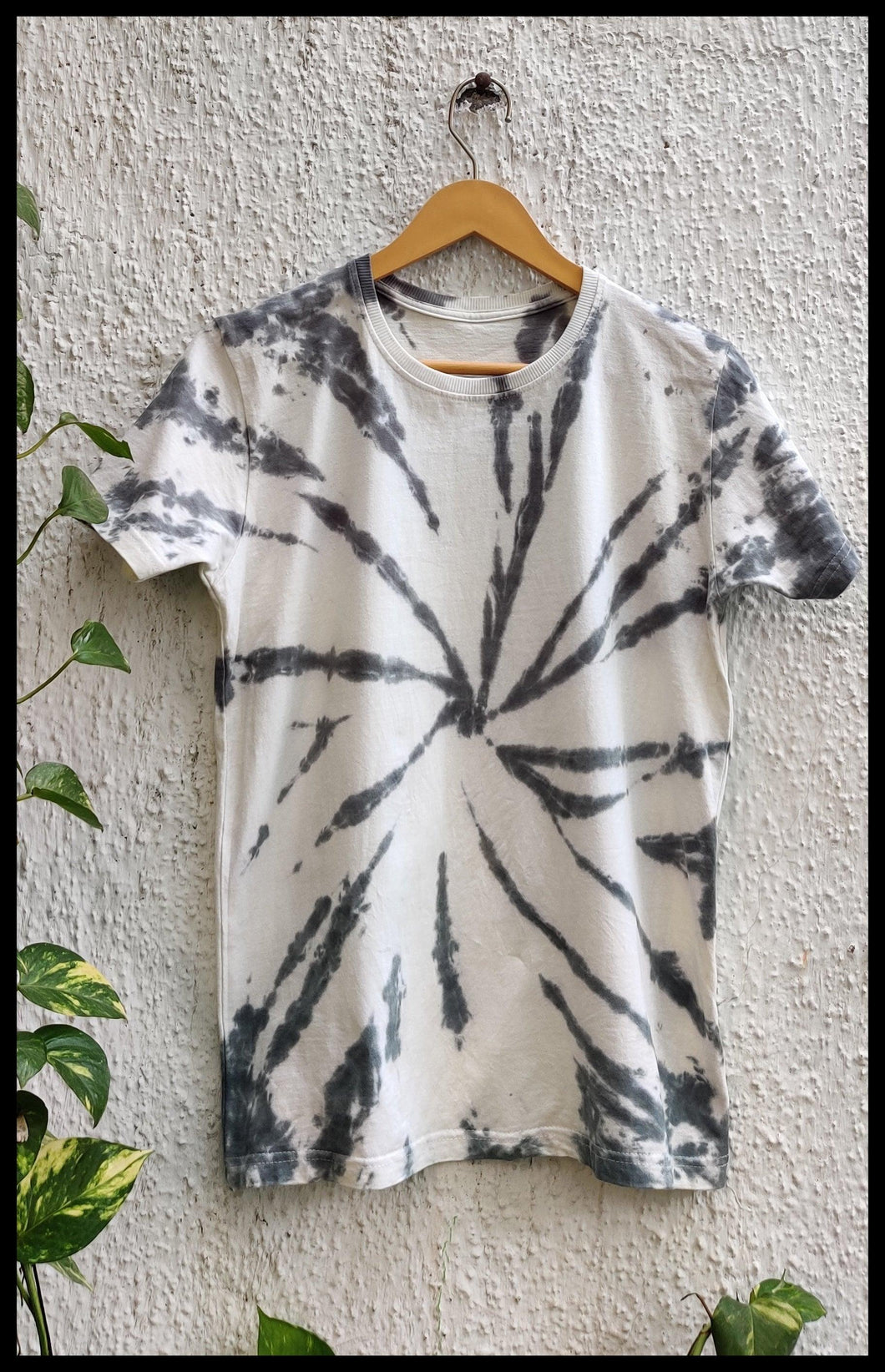 Single Charcoal Black Swirl Tie Dye T shirt