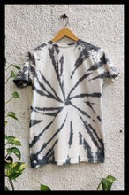 Load image into Gallery viewer, Single Charcoal Black Swirl Tie Dye T shirt
