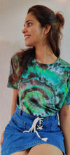 Load image into Gallery viewer, Steel Grey and Green Geode Tie Dye T shirt
